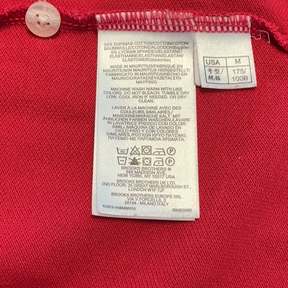 Brooks Brothers Red Polo Extra Slim Fit Sz M - Picture 6 of 6